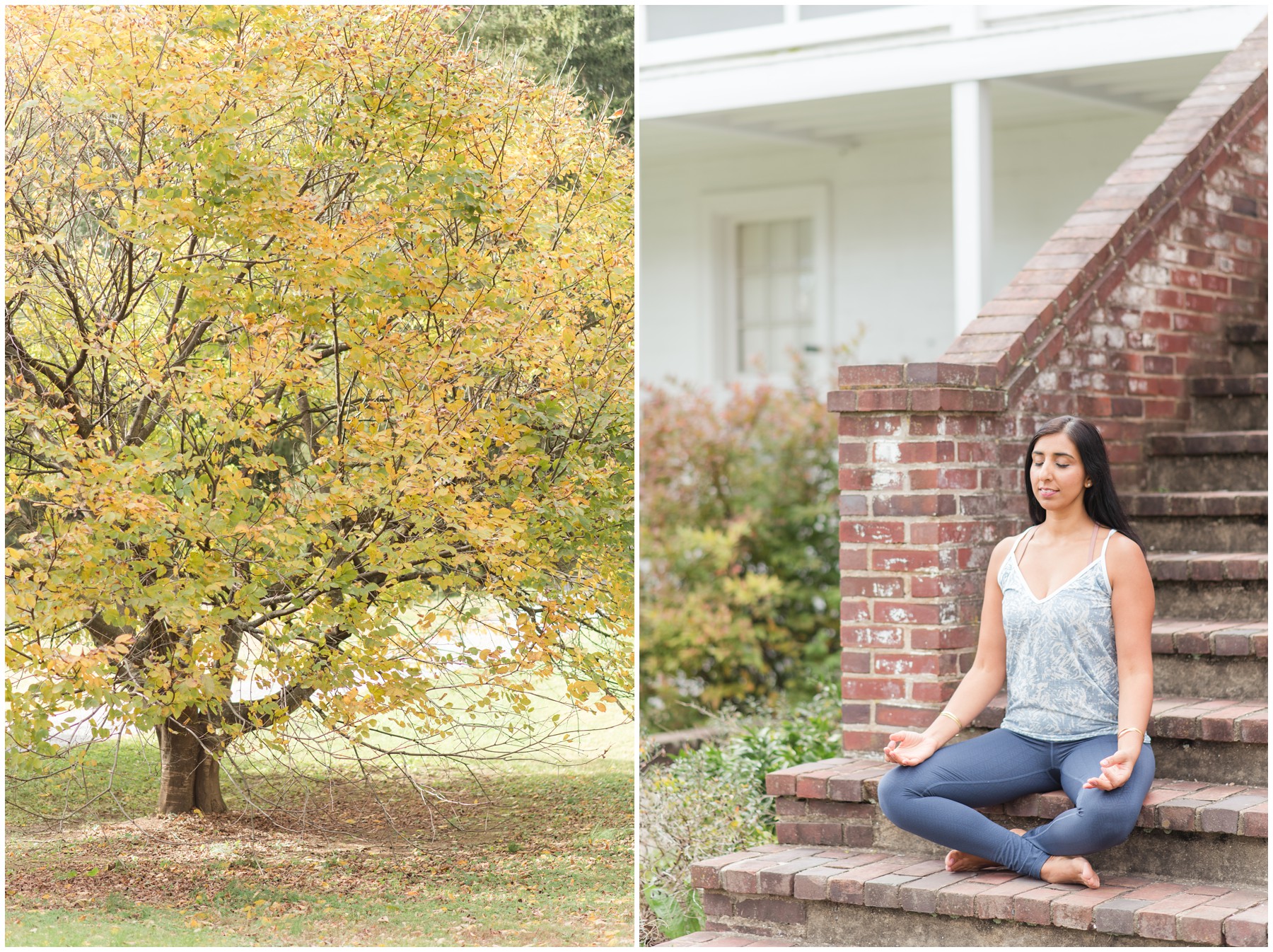 Sabina Grewal yoga poses at Blandy Arboretum by Jacqueline Morgan