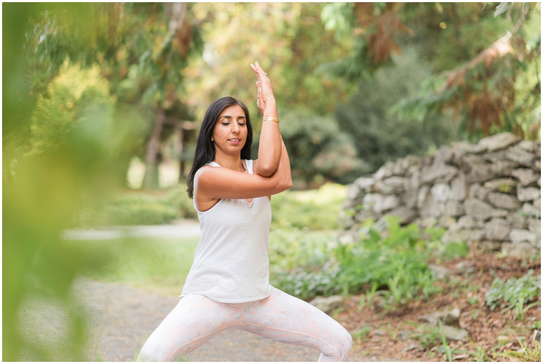 Sabina Grewal yoga poses at Blandy Arboretum by Jacqueline Morgan